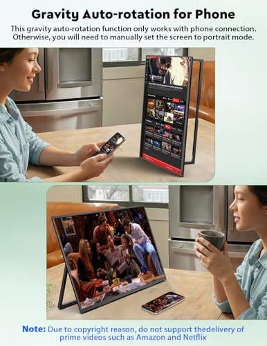 Image of ZSCMALLS 23.8 Inch Wireless Portable Monitor with Built‑in Battery, 1080P FHD IPS Display, AirPlay & Miracast Screen Casting, No App Needed, USB‑C DP Alt Mode & HDMI, VESA