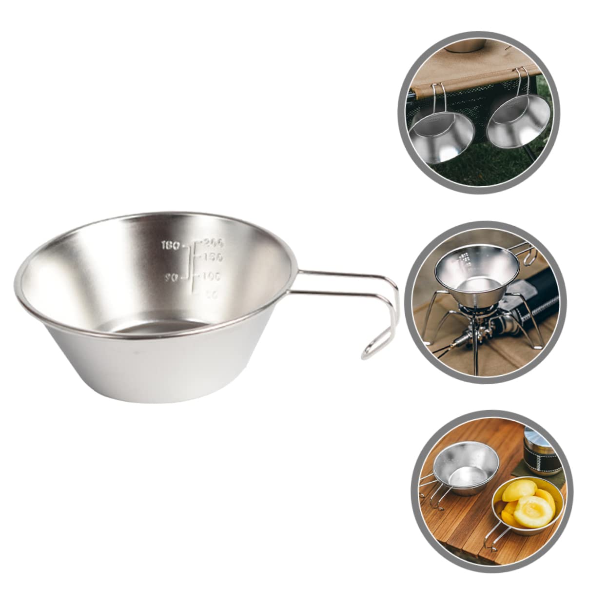 NULYLU 4pcs Water Cup Portable Makgeolli Bowl for Camping Picnics Lightweight Outdoor Cookware Multi-Purpose Wine Cup Easy to Carry Design