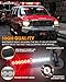 XRIDONSEN 2x 10.7 inch Red White Emergency Lights 24 LED Strobe Warning Flashing Safety Dash Side Window Front/Rear Windshield First Responder Lights for Volunteer Firefighter Vehicles POV Trucks