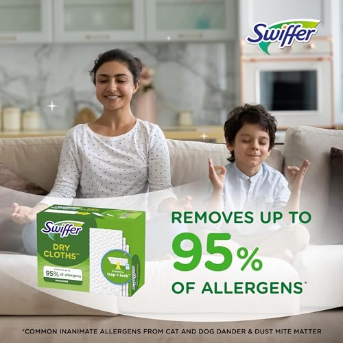 Image of Swiffer Sweep + Mop,Dry Pads Refill,Floor Cleaner for Dirt,Dust,Hair,Cleaning Cloths for Mopping Home,Bathroom,Kitchen,Dust Mop,Floor Duster,Unscented,52ct,(Pack of 3)