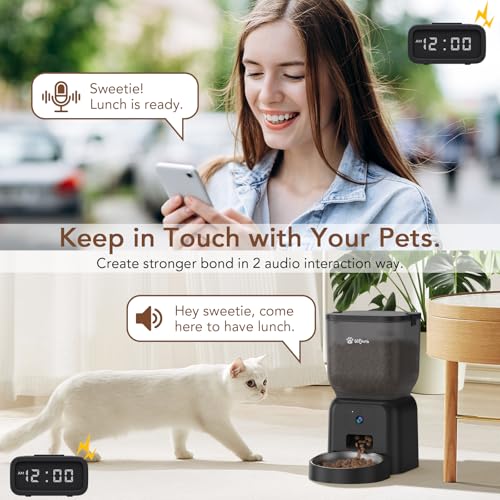 Automatic Dog & Cat Feeder,APP Controlled with Freshness Preservation, 4L Timed Cat Feeder with Timer Programmable, HD Camera for Voice and Video Recording (Black - Image 4