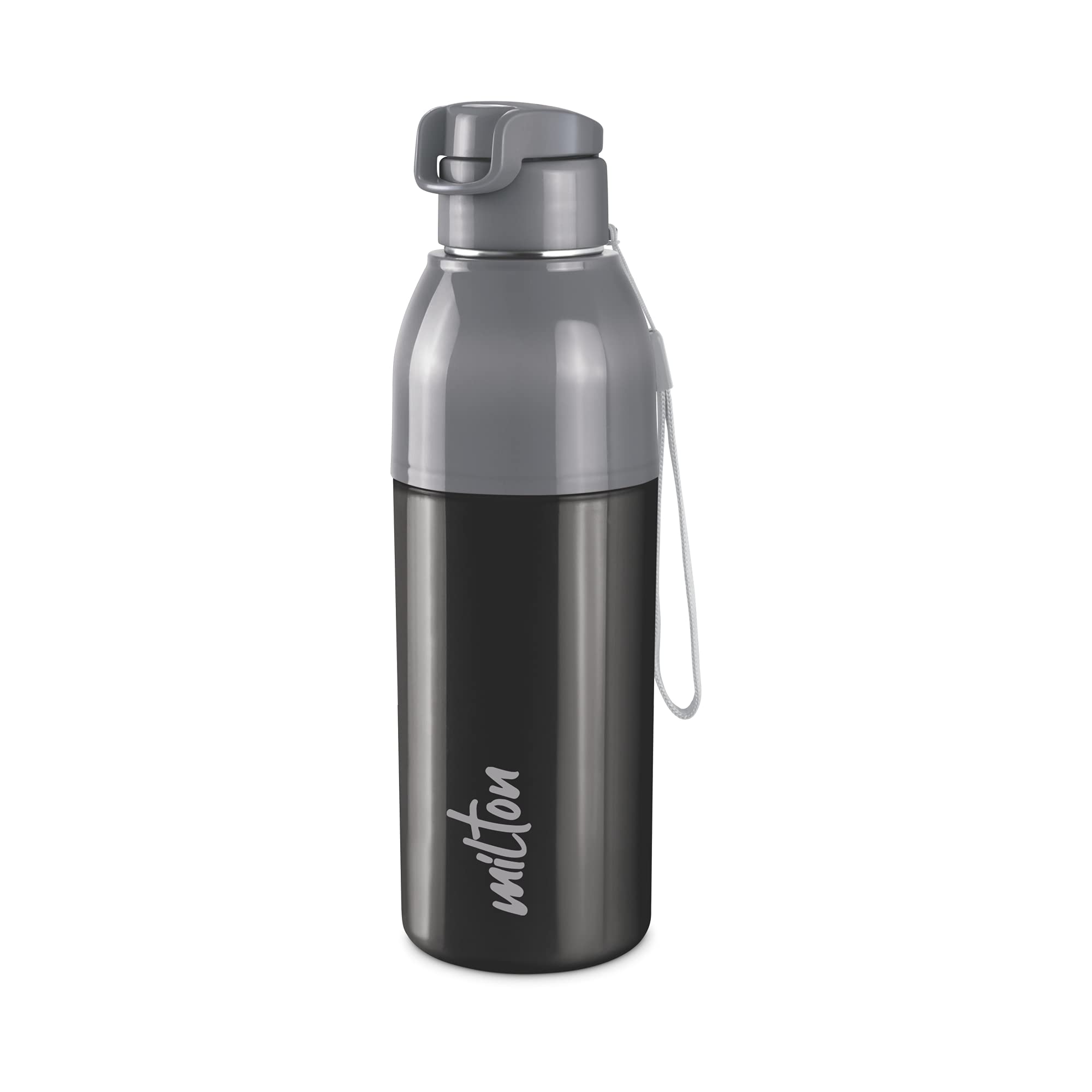 Milton Water Bottle Steel Convey 600 PU Insulated, Inner Stainless Steel Bottle, 520 ml, Leak Proof, BPA Free, Ideal for Home, Office, Gym, Travelling, Black