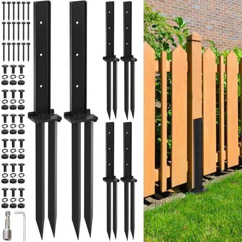 6Pcs Fence Post Repair Kit for 4x4/6x6 Tilted Broken Wood Fence Posts
