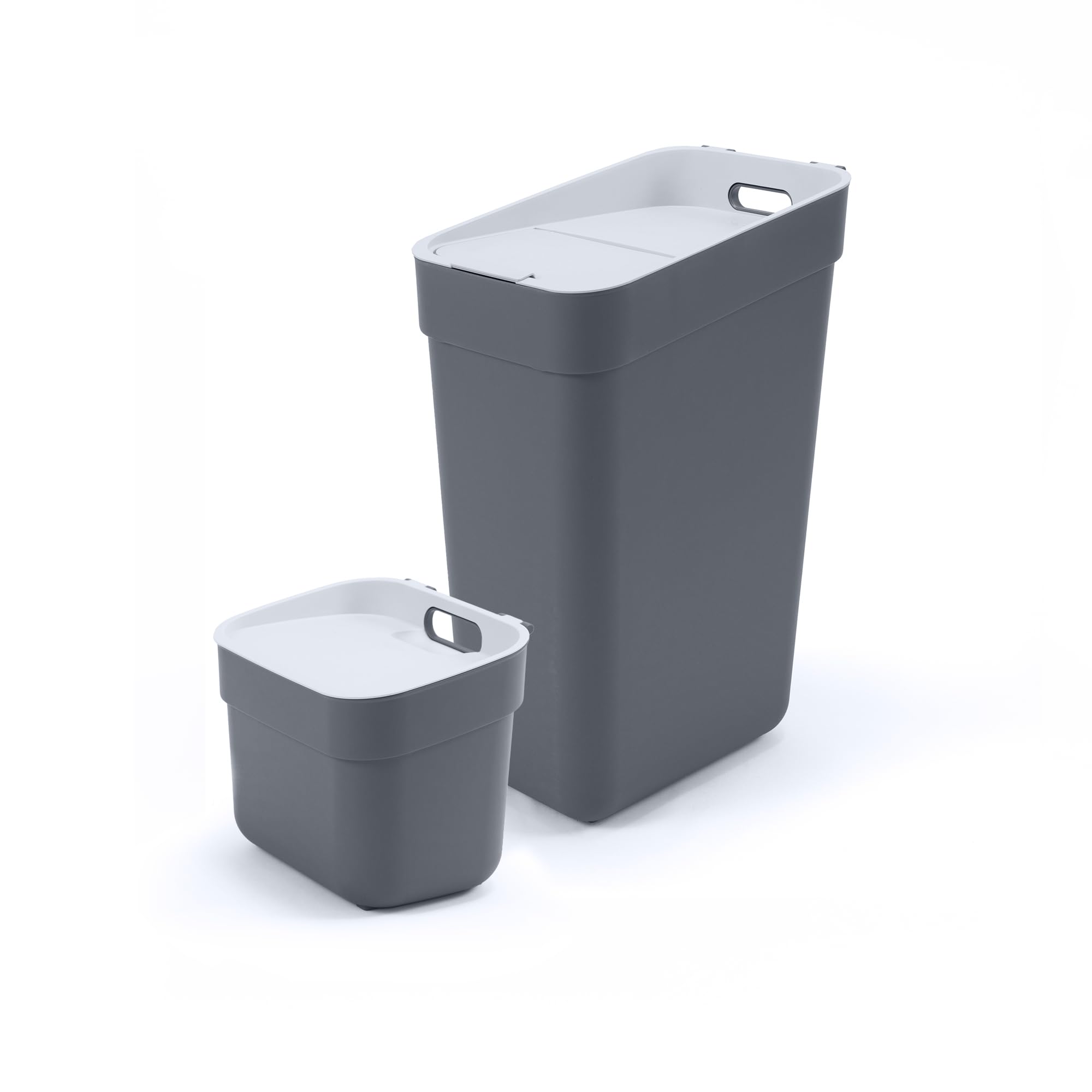 CURVER Ready to Collect Recycling Bin Bundle, 1 x5L 1 x30L, Dark Grey