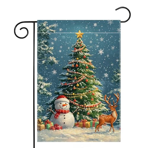 Drapeau de jardin de Noël sapin et renne double face idée cadeau maison