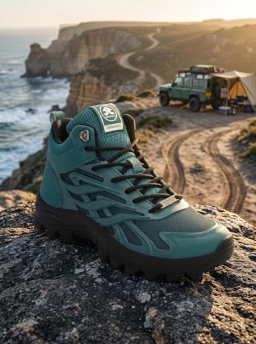 Image of OFF LIMITS Raftar Outdoor Boots for Men with KPU and Synthetic Upper, Moulded Insock and Durable TPR Sole, Lace-Up High-Top Boots for Travel, Exploration and Outdoor Activities