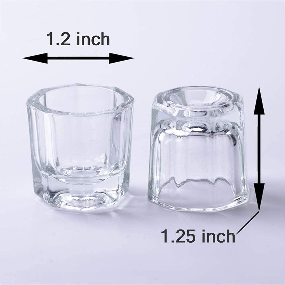 NAILWIND Dappen Dish Cups for Nail Art Acrylic Liquid Clear Glass Nail Monomer Liquid Bowl Dampen Dish Powder Holder, Acrylic Glass Jar for Nails pack of 1 4