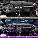 Opall Full Set Interior Decoration Trim Kit Steering Wheel & Center Console Air Outlet Trim, Door Handle Cover Inner for Jeep Wrangler JK JKU 2011-2018 2 Door& 4Door(Purple 12PCS)