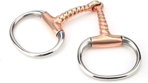 Miniatura 8 de TOPINCN Caballo Snaffle Caballo Masticar Acero Inoxidable Eggbutt Bit Sacacorchos Cobre Boca Enlace Francés Suelta
