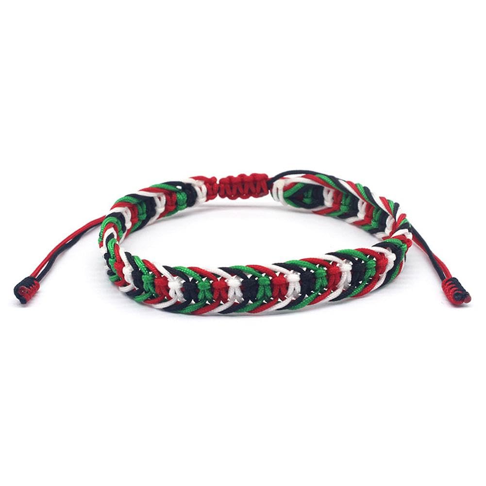 Palestine Handmade Braided Bracelet, Palestinian Flag String Bracelet, Adjustable Rope Braided Bracelet, Save Gaza, Friendship Wrap