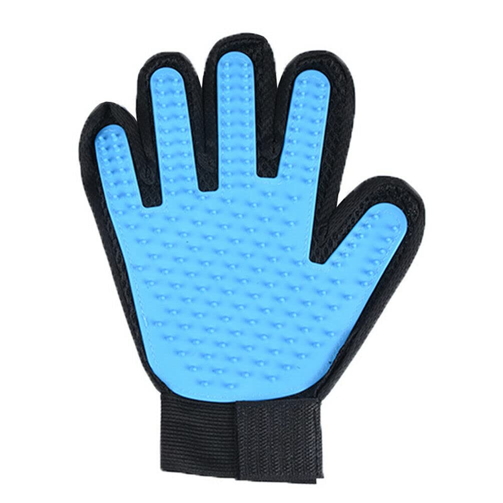 cables4u Pet Dog Cat Grooming Glove Mitt Brush Fur Hair Remover Brush Comb (RIGHT, LIGHT BLUE)
