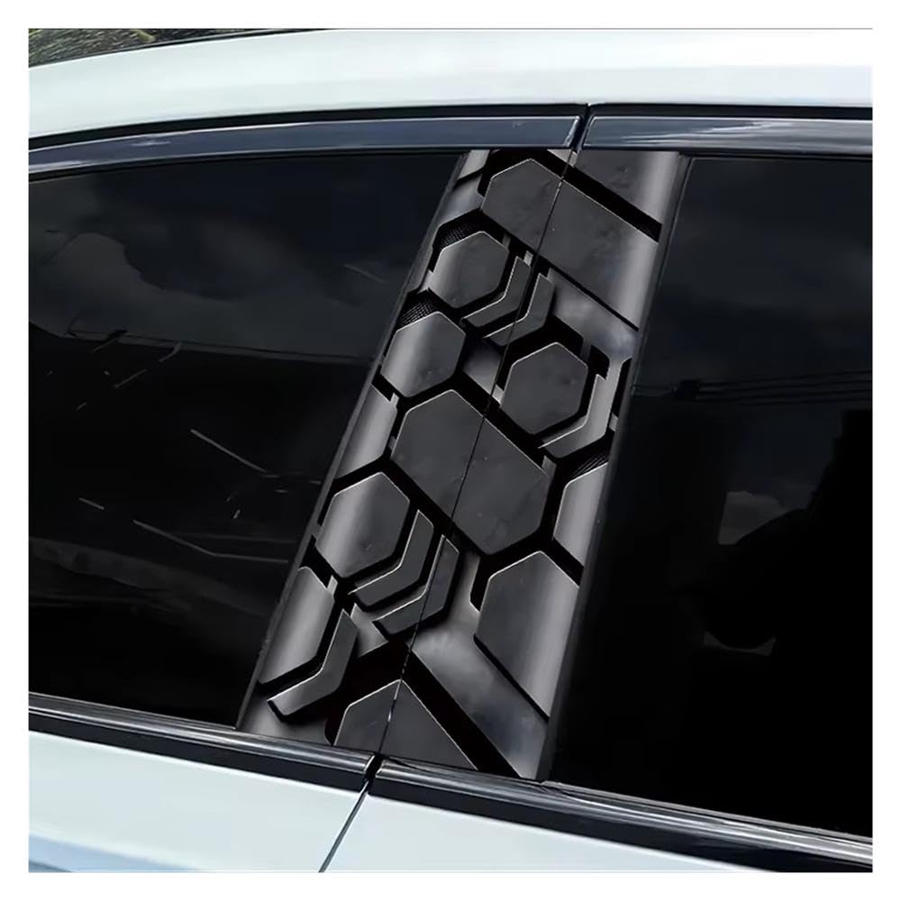 Dabhuoc One Color Car Parts 2 Pcs Car Center Column Decal Geometric Mosaic Vinyl Protective Film