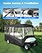 KEMIMOTO Golf Cart Enclosure, 6 Passenger Golf Cart Rain Cover, 600D Waterproof Driving Enclosure with Clear PVC Windshield for Extended Roof Golf