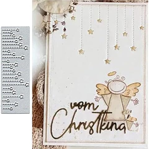 DHliIQQ Stars Background Frame Metal Die Cuts,Christmas Snowflake Cutting Dies Cut Stencils for DIY Scrapbooking Decorative Embossing Paper Scrapbooking Card Making Cover