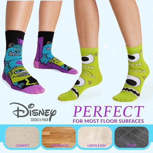Image of Disney Socks 5 or 6 Pack, US Size 4‑9, Soft and Breathable Novelty Socks Gifts for Women, Wife, Girlfriend
