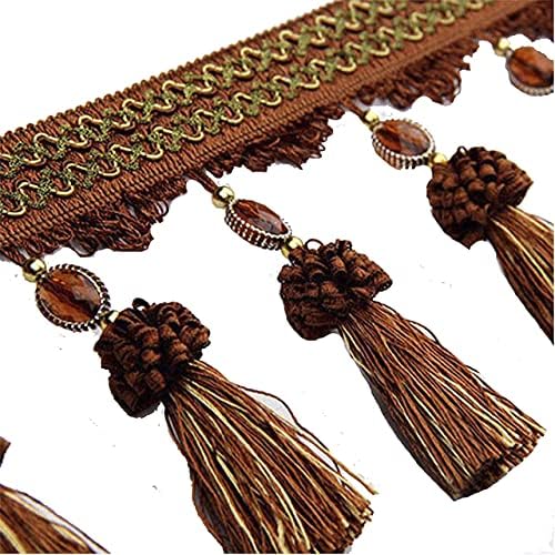 5yards 10Cm Width Tassel Fringe Trim Pendant Beaded DIY Sewing Stage Clothing Home Curtain Accessorie Decoration T2583B (red)