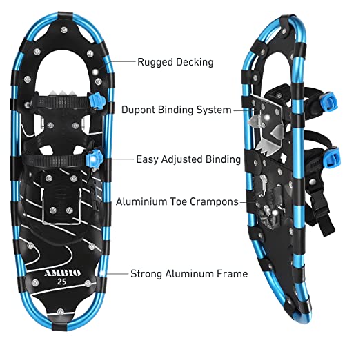 image for [New Upgrade] AMBIO Lightweight Snowshoes for Men Women Youth Kids, Al