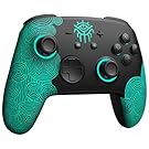[Patrón Luminoso] Control Switch Inalambrico Compatible con Switch/OLED/Lite, FUNLAB Pro Controller Switch Inalámbrico, Firefly Mando Switch Bluetooth con 7 LED Colores/Botones Traseros/NFC/Control de Movimiento- Negro