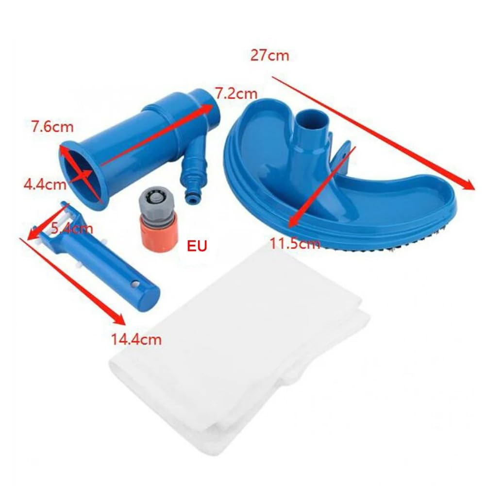 Kit per La Manutenzione delle Piscine Aspirapolvere Portatile per laghetti, pulitore subacqueo con Sacchetto a Spazzola, Strumento di Pulizia Professionale per Piscine(Cleaning Brush)