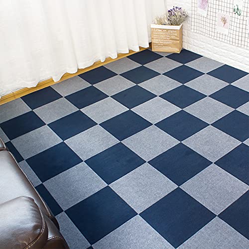 Boshen 120 Sq.ft Peel And Stick Carpet Tiles 12" X 12" Self Adhesive Anti-Slip Floor Mats Protect Pads Multi-Purpose Floor Carpet Squares, Easy To Install And Clean- Blue, 120 Tiles #TOP2