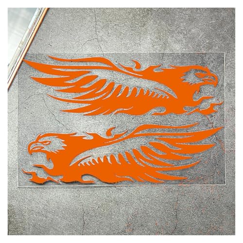 2 pegatinas de pájaros geniales for coche, for ventana, parachoques, parabrisas, casco de motocicleta, vinilo decorativo, accesorios.(Orange,15x4.6cm)