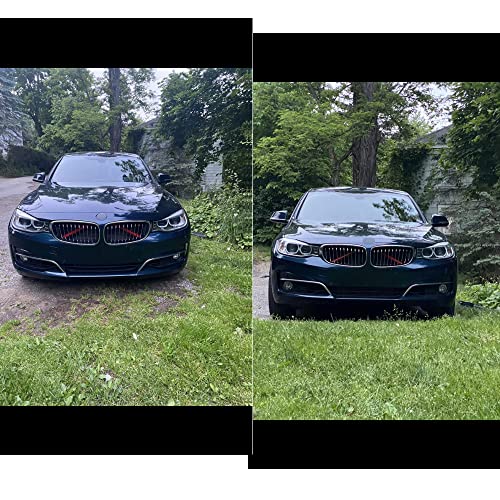 Image of SANRILY For BMW Grill Stripes Accessories Premium Grille Insert Trim for BMW F10,5 series F10 F11 F07,7 series F01 F02 F03 F04 F01 F02 F03 F04,6 series F06 F12 F13 Grill Inserts-Red