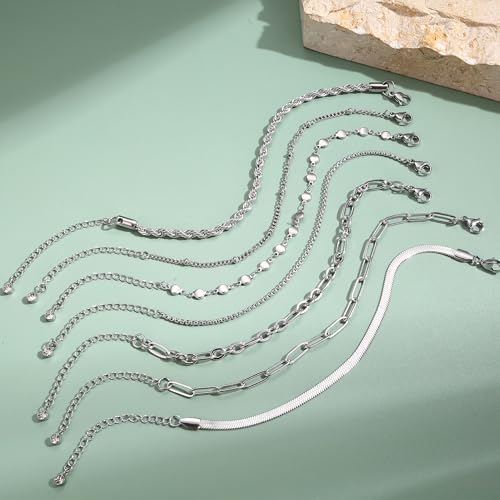 Adramata 7Pcs Pulseras Mujer Acero Inoxidable 514zKwrWUgL. SL1000