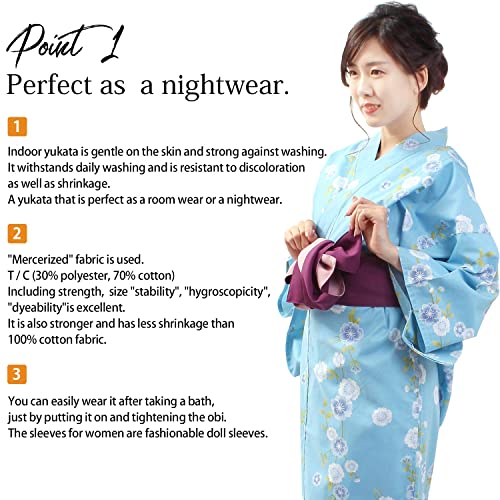 Fuuka Japanese Kimono Indoor Yukata OBI Set of 2 S/M/L size 24patterns to choose4