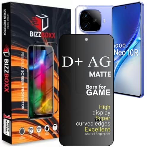 Image of Compatible with iQOO Neo 10R 5G D+ AG Matte Tempered Glass Screen Guard Protector Anti Fingerprint Gaming Special With Camera Cut (For Iqoo Neo 10R - 6.78 Inch)- Pack of 1