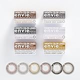 カラコン アンヴィ envie 1month 【シャープブラック】2枚入り UVカット カラーコンタクト 1ヶ月 monthly 度あり 度なし 14.2mm（シャープブラック／-4.00）