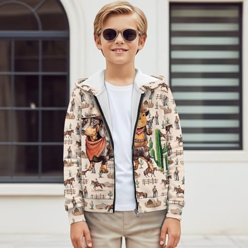 Boys Zip Up Hoodies Western Long Sleeve Hooded Sweatshirts 6-16 Horse Aesthetic Zip Up Sweatshirts4