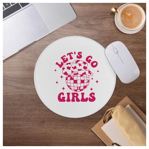 Pink Disco Ball Cowgirl Hat Mouse Pad,Coquette Preppy Trendy Western Mousepad for Desk Home Office Dorm Computers Laptop Accessories,7.9x7.9 Inch