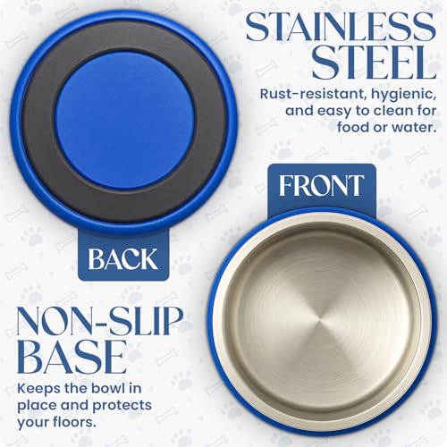 Premium Stainless Steel Bowl – Non-Slip Food & Water Bowl for Puppies, Medium & Large Dogs – Rust-Resistant, Dishwasher Safe, Durable for Daily Use - Image 3