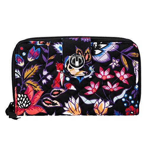 Vera Bradley Women's Cotton Turnlock Wallet With Rfid Protection