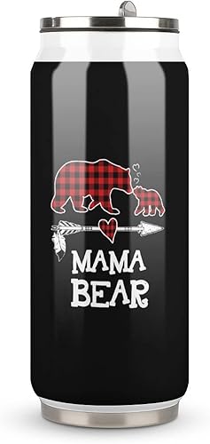 Vaso de viaje de acero inoxidable con tapa y pajita, diseño de búfalo a cuadros rojos, taza de café aislada, 16.9 fl oz