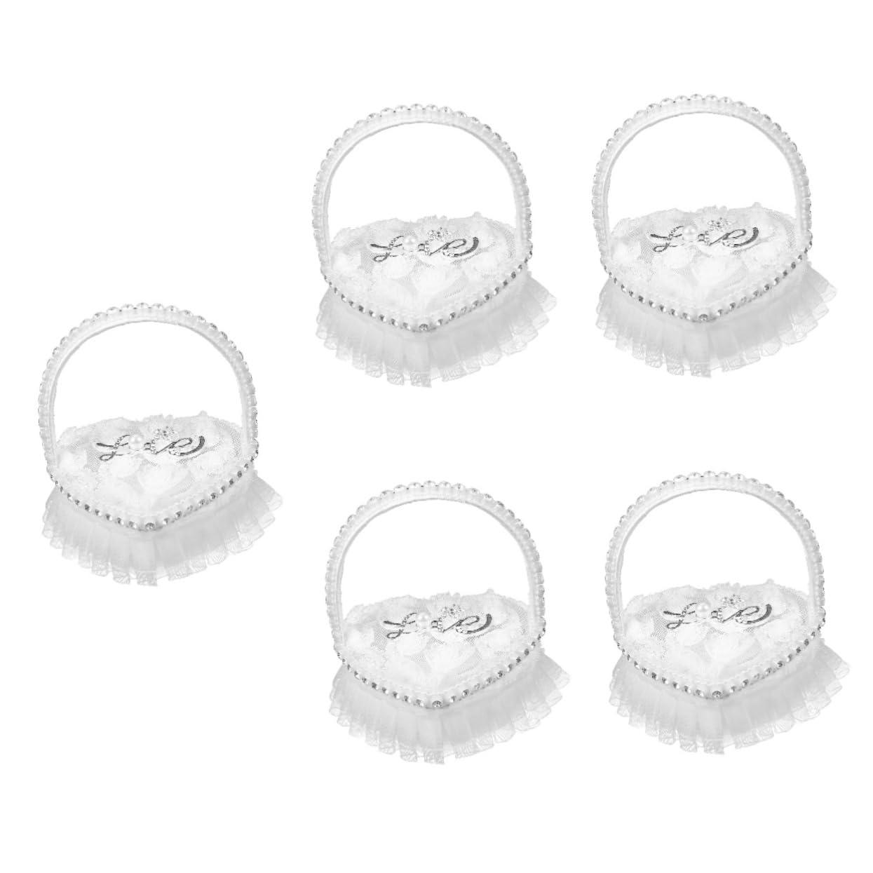 PRETYZOOM 5st Ringkissen Aus Spitze Hochzeitsträger Brautring Hochzeitsdekorationen Für Die Zeremonie Braut- Weiße Accessoires Dekorationen Für Hochzeitszeremonien Kofferzubehör Satin-