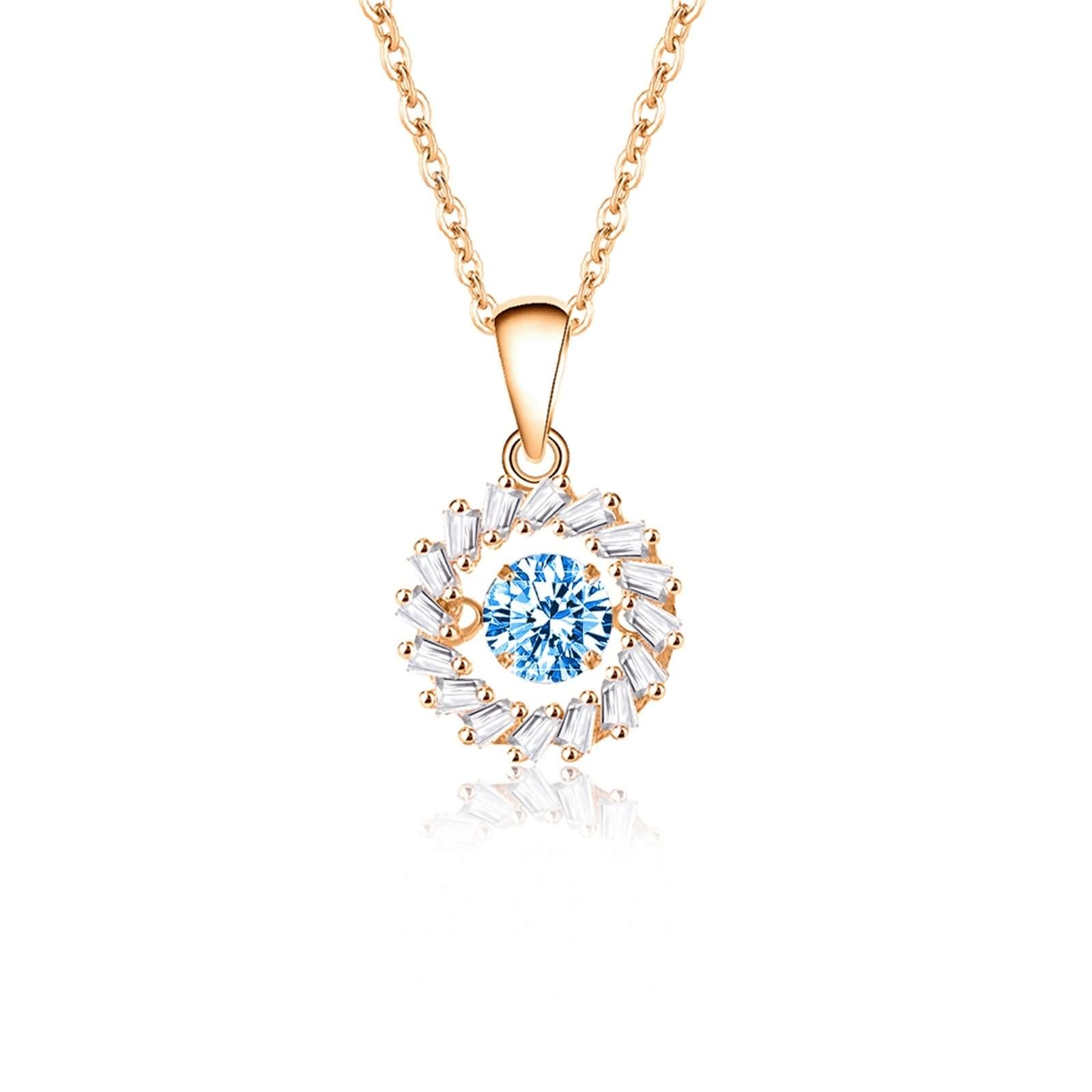 Colgante Collar de Oro Blanco 9 K/14 K/18 K de Mujer, Círculo Hueco con Moissanita de 0,5ct, Colgante Mujer Plata
