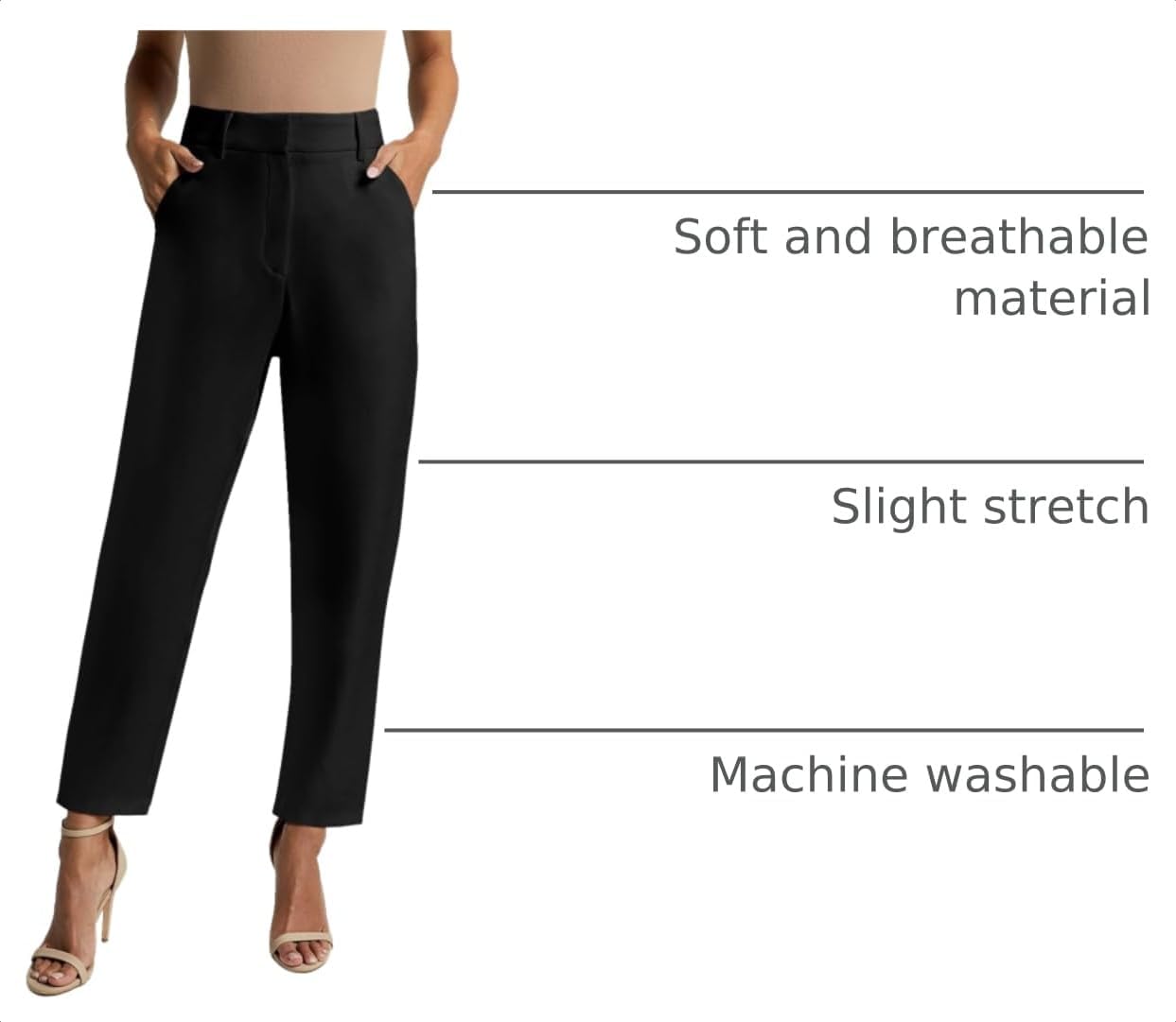 NIMIN Women High Waisted Dress Work Ankle Pants 26"/28"/30" Inseam Office Business Casual Trousers with Pockets 2026 image 4