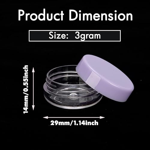 Miniatura 3 de Contenedores de muestra de 0.11 oz con tapas, 50 frascos de muestra pequeños, recipientes vacíos de bálsamo labial, mini recipientes cosméticos con