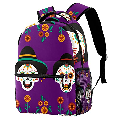 Sac à dos voyage motif tête de mort gourde accessible