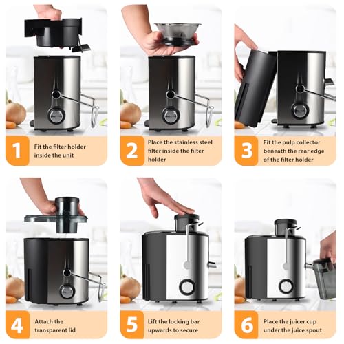 Juicer Machine,3-Inch Wide Feed Chute, BPA-Free, Easy to Clean - Image 6