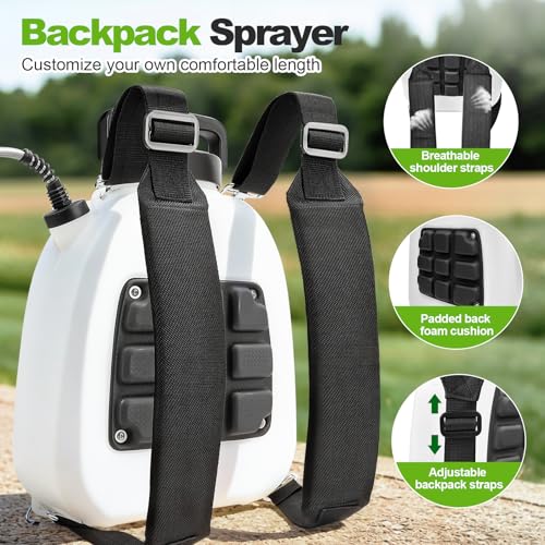 Image of Battery Powered Sprayer 3.2 Gallon, Backpack Sprayer with 3 Adjustable Forces, Battery Indicator, 5 Mist Nozzles, 41 inch Retractable Wand, USB Rechargeable Garden Sprayer for Weed Lawn Yard
