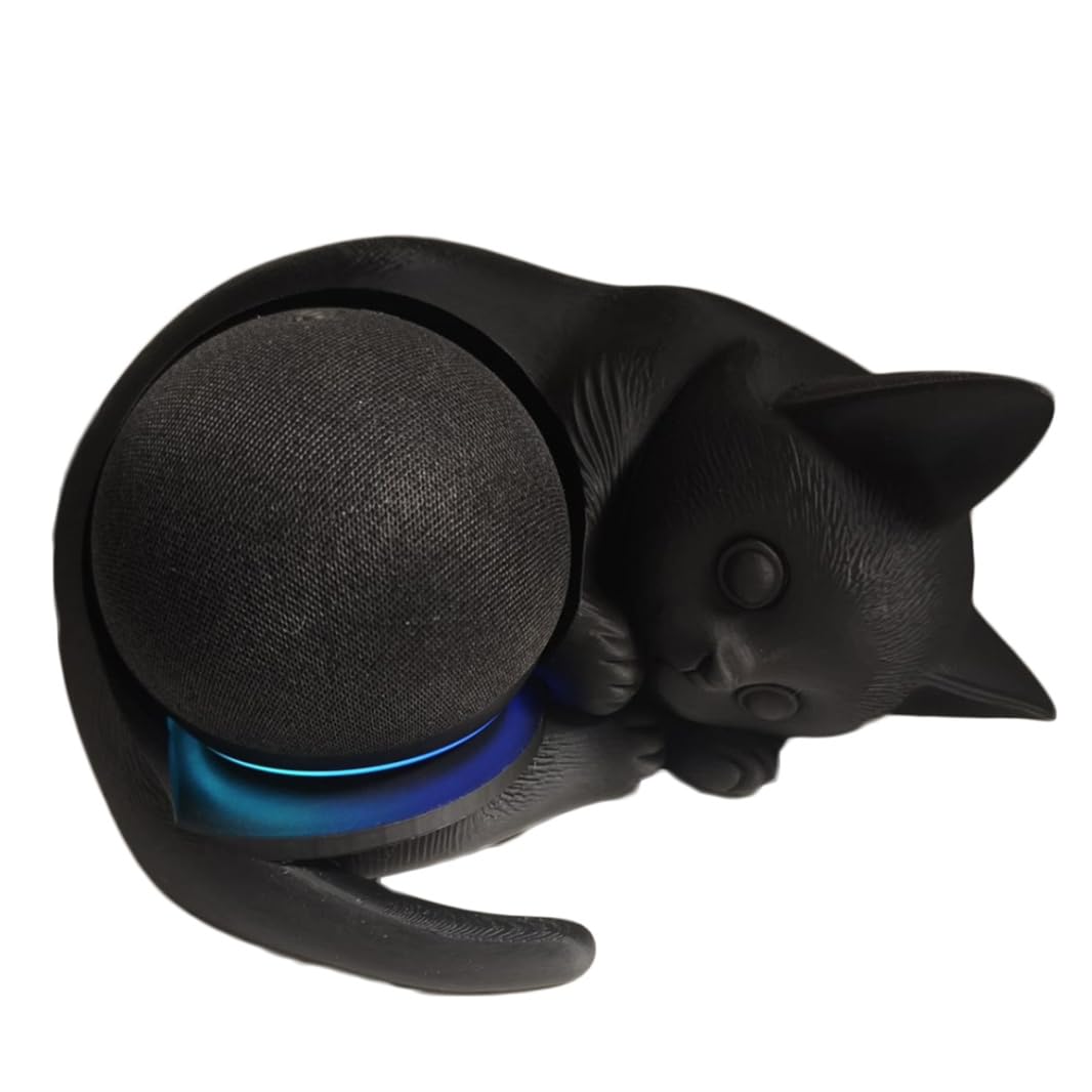 Staffa da tavolo stampata in 3D per altoparlante Echo Dot 5a generazione a forma di gatto Supporto da tavolo Organizer da tavolo per Echo Dot 5 Carino Accessori per la decorazione della casa