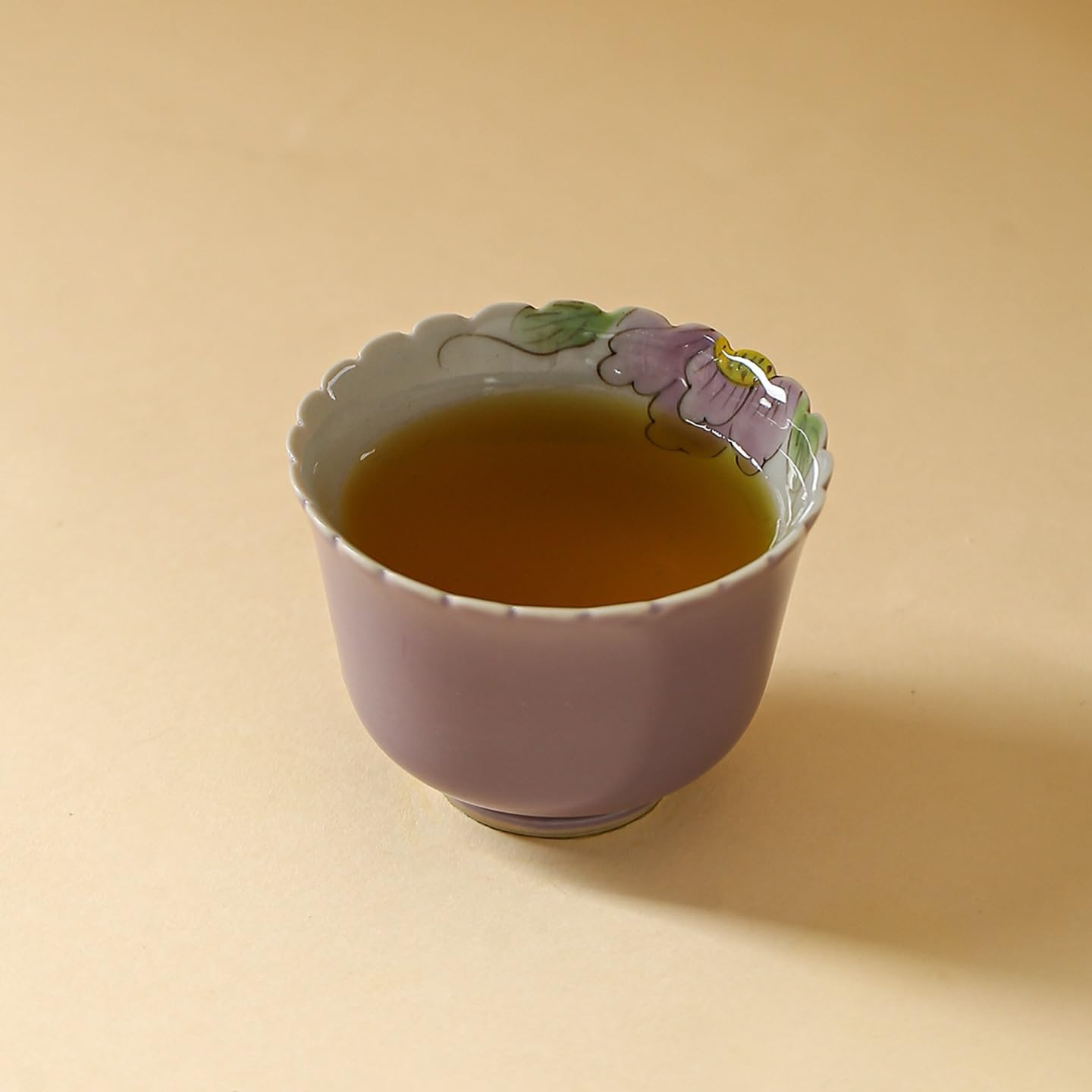 Tea Cup Hand-Painted Peony Small Teacup Ceramic Home Host Kung Fu Set Soaking Container