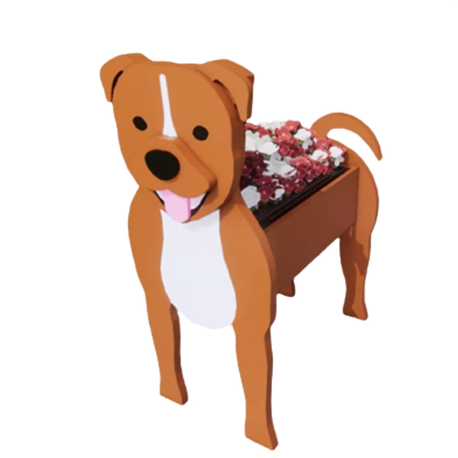 TQQEPOOL Dog Planter,Animal Flower Planter Pot For Outdoor Plants,Handmade Storage Container Planters For Garden Decoration Cactus Office Home Gifts (Color : Staffordshire Bulldog, Size : 34 * 24cm)