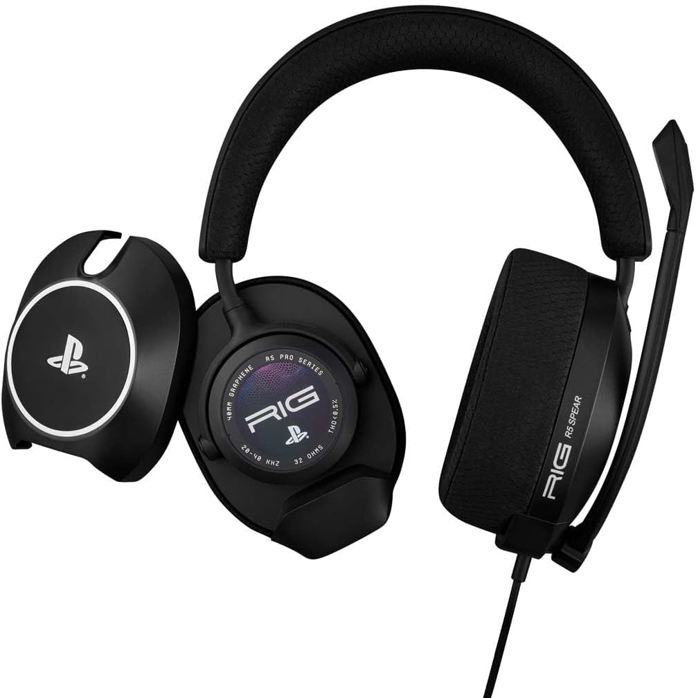 Auriculares para Juegos Sony R5 Pro HS con Cable, Negros, con Licencia Oficial para PS5 y compatibles con PS4. Auriculares con Cable y Conector de 3,5 mm.