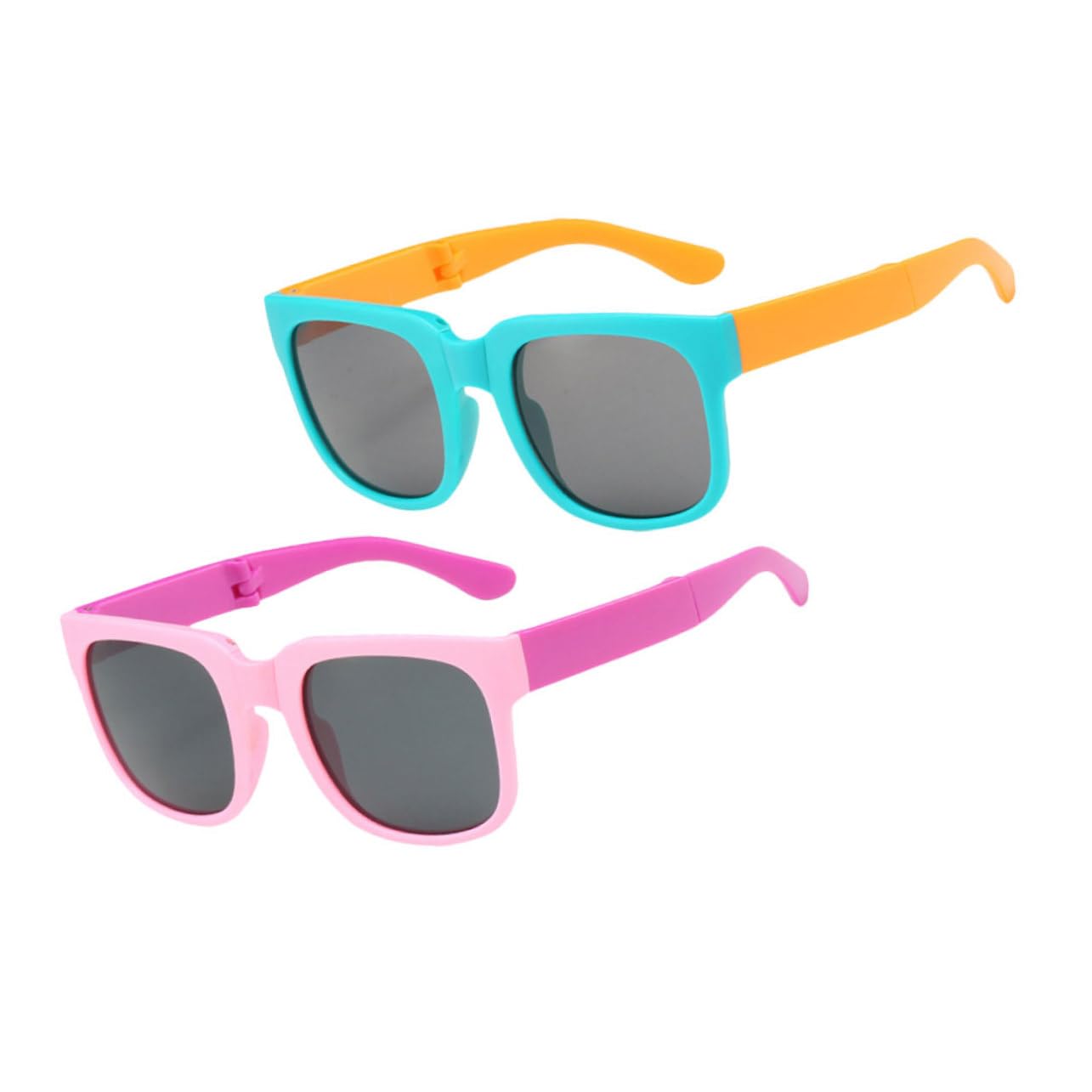 Didiseaon 2 Pairs Foldable Sunglasses Adorable Summer Shades for Boys Durable Material Cute Fashionable Design for Outdoor Activities Parties