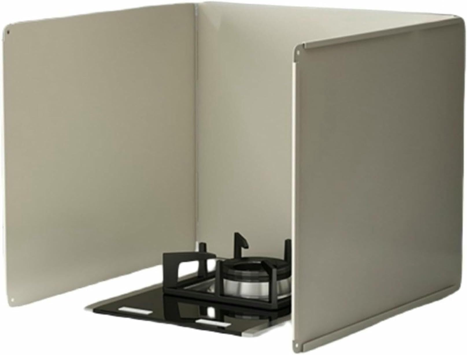 Protector antisalpicaduras ajustable de acero inoxidable de 3 lados con 50 cm de altura