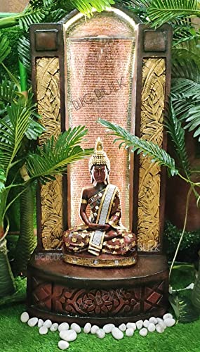 Image of Fiber Buddha Fountain for Living Room Home Decor Garden Decoration, Indoor, Outdoor, Garden, Waterfall, Home Decor (Big Size:125 cm X 56 cm X 35 cm)
