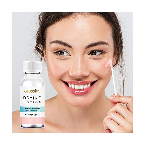 Glossiva-Drying-Lotion-Acne-Spot-Treatment-Dries-Out-Pimples-Blemishes-Zits-and-Clogged-Pores-Overnight-Solution-Powerful-Ingredients-123-Fl-Oz Glossiva Drying Lotion â Acne Spot Treatment, Blemish & Pimple Drying Solution with Overnight Results â 1.23 Fl Oz